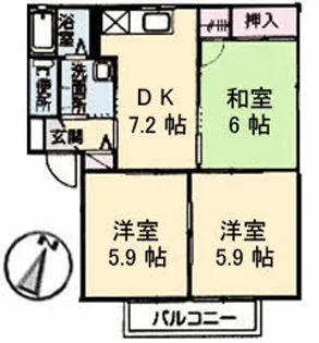 クレール華 A棟【1階】の間取り