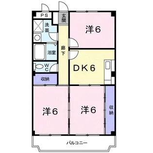 ニューマリッチフジモト【3階】の間取り