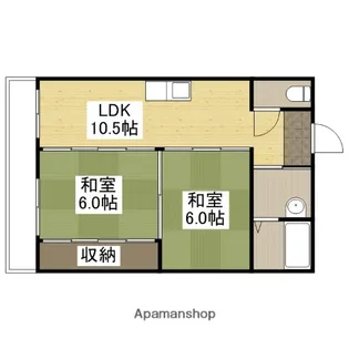 JSビル美鈴園弐番館(旧CALM美鈴園弐番館)【4階】の間取り
