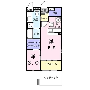 オンフォレストギオン【1階】の間取り