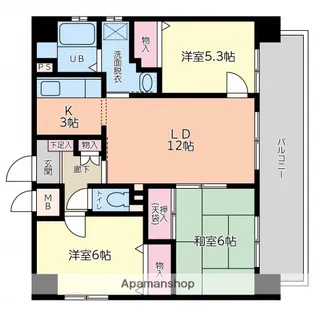 ユアコート横川【9階】の間取り