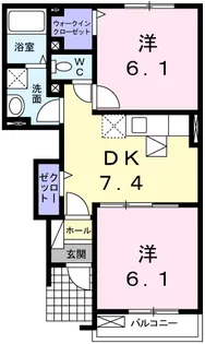 パストラルS C棟【103号室】の間取り