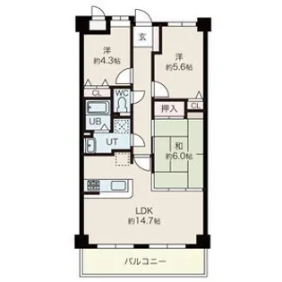 ダイアパレスウエストシティ田方四季の杜【12階】の間取り