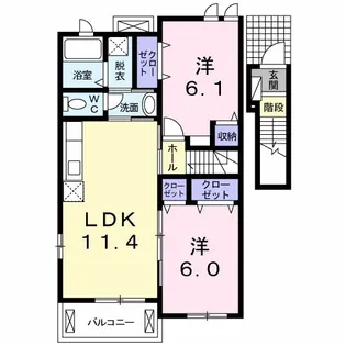 グレイス亀山【2階】の間取り
