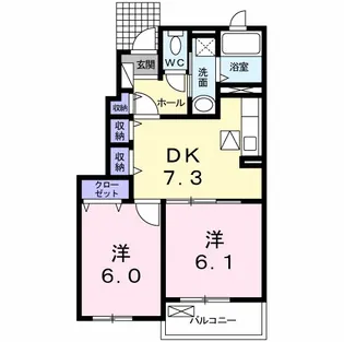 グレイス亀山【1階】の間取り