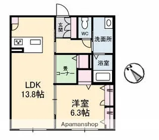 サンシティ水野【1階】の間取り