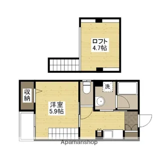 リーベ亀山【1階】の間取り