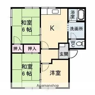 フレグランス佐々木 D棟【1階】の間取り