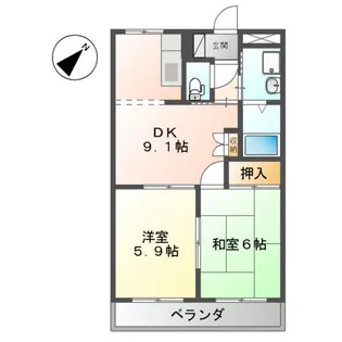 ジューエイハイツ【2階】の間取り