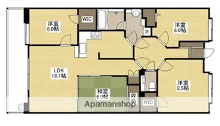 フローレンス長束グランドアーク【1104号室】の間取り