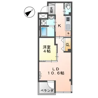 1LDKの間取り画像