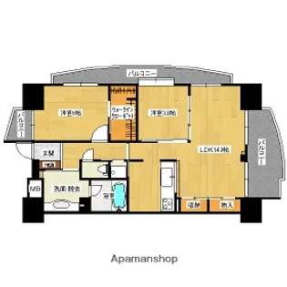 クレスト段原【3階】の間取り