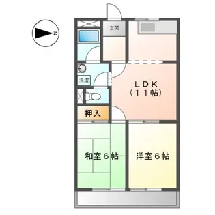 ハニーパーク高巣【2階】の間取り