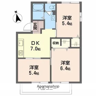 沖村コーポC棟【2階】の間取り