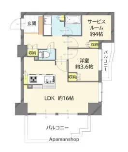 レーベン広島中広通り THE RESIDENCE【14階】の間取り