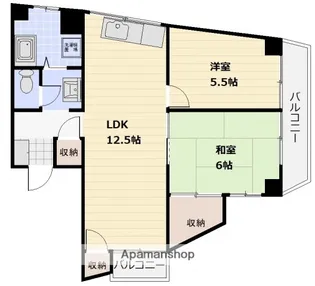 ペントハウス浜田【4階】の間取り