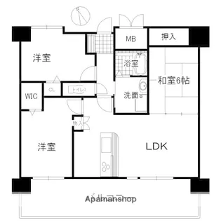 サンシティ吉島通り【6階】の間取り