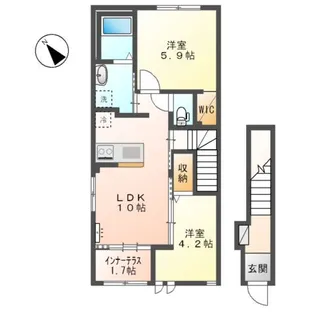 フェイトデラフォレスタ【2階】の間取り