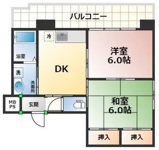 日宝ポニクレール宇品【603号室号室】の間取り