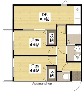 メゾンドルポ吉見園【1階】の間取り