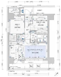 プレサンス ロジェ 昭和町ザ・レジデンス【0601号室】の間取り