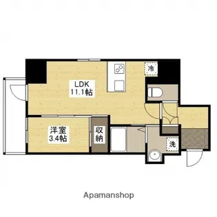 LASANTE舟入本町(旧S−RESIDENCE舟入本町)【11階】の間取り