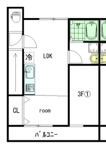 レユシール川内【203号室号室】の間取り