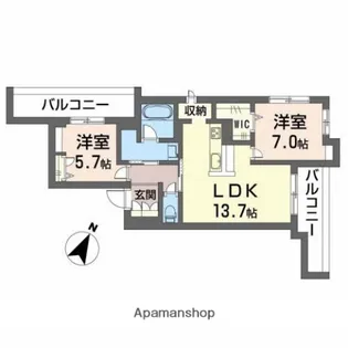 サフィール メゾン【2階】の間取り