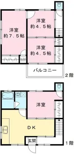 広島県広島市安佐南区東原2丁目【テラスハウス】の間取り