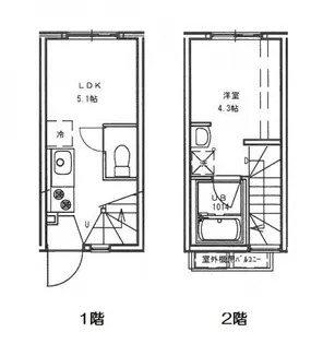 ロココ牛田南【102号室号室】の間取り