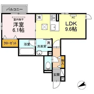 BAMBOO GRASS舟入【1階】の間取り