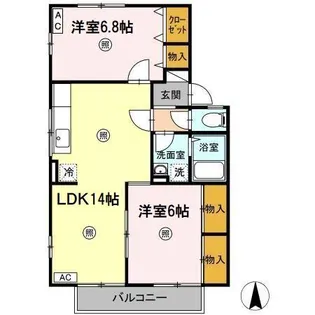 エクレール西田 B棟【2階】の間取り