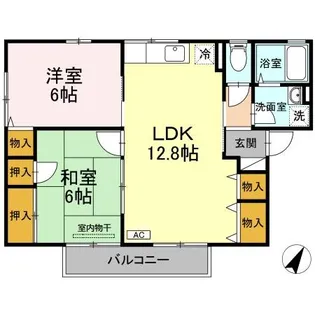 セジュール中相田 Ⅱ棟【201号室】の間取り