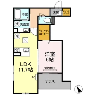 メゾンモンレーヴ【1階】の間取り