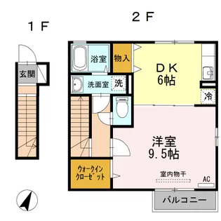 ローズコート堀越【2階】の間取り