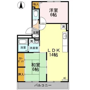 ハイカムール玉木【3階】の間取り