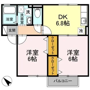 パークハイム古市A棟【2階】の間取り
