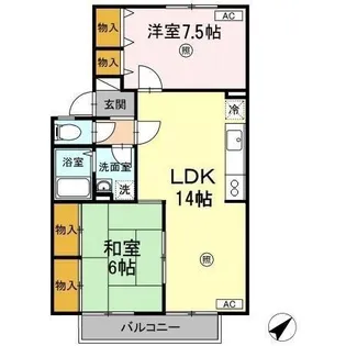 セジュール大谷 B棟【202号室】の間取り