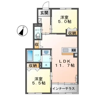 カーサ牛田本町【1階】の間取り