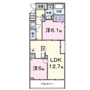 コレッソm【2階】の間取り