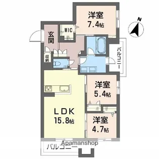 BALLOONFLOWER SOUTH【2階】の間取り