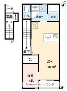 エスリーA棟【2階】の間取り