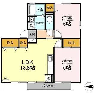 エメラルドシャトー【201号室】の間取り