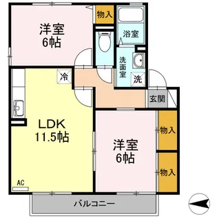 エメラルドシャトー【2階】の間取り