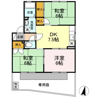 セジュールえびすA棟【1階】の間取り