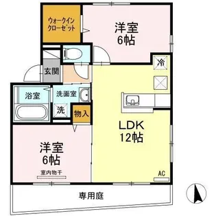 ベルメゾン松峯【1階】の間取り