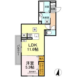 アルカディア中山【1階】の間取り