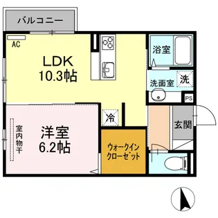 ボンヌール五日市中央【2階】の間取り