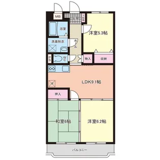 堂ヶ迫ますい【303号室号室】の間取り