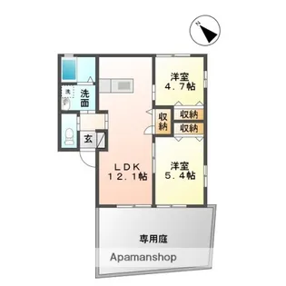 レトア可部東【102号室】の間取り